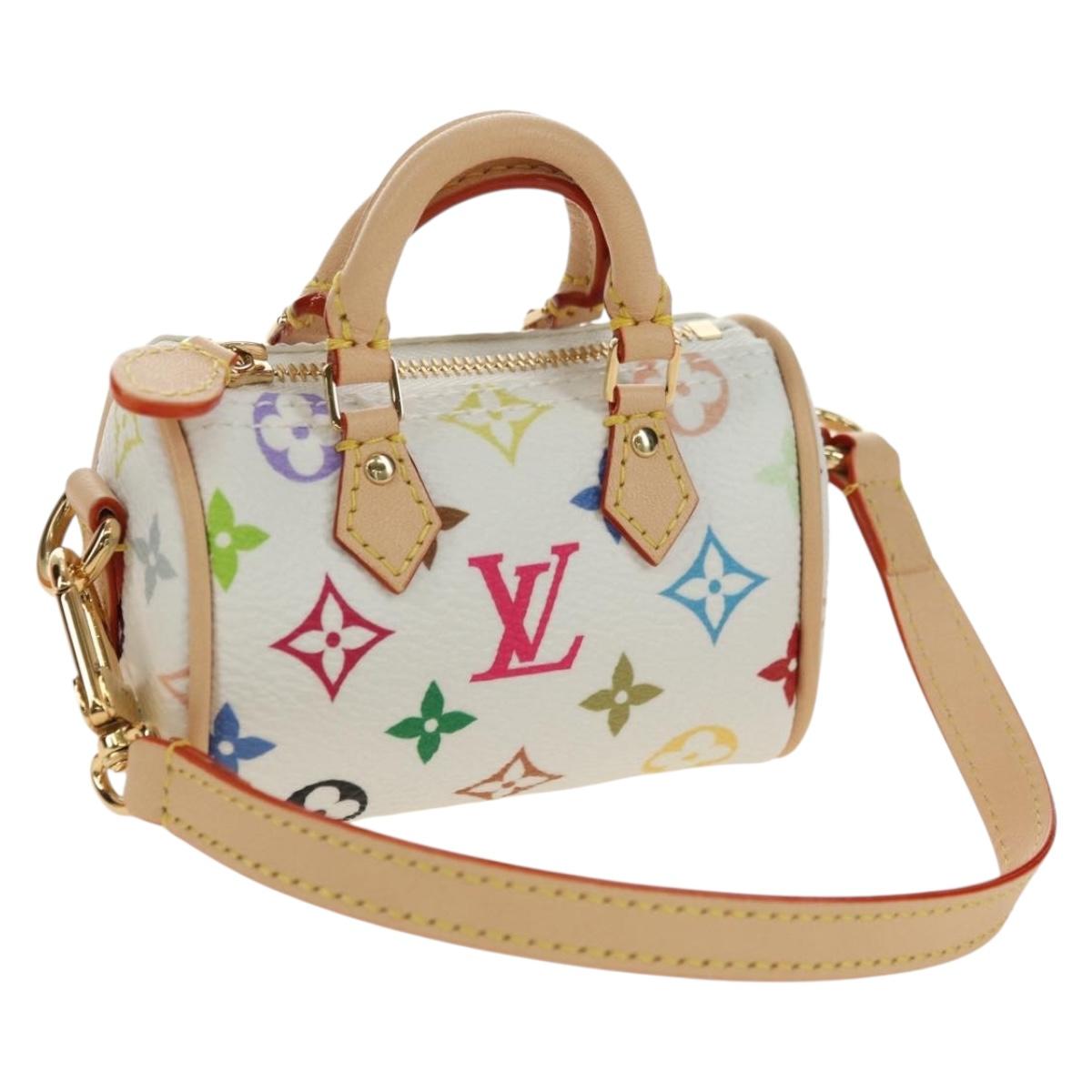 LOUIS VUITTON Multicolor Micro Speedy Bag Charm White M03729 LV Auth 181949SAM