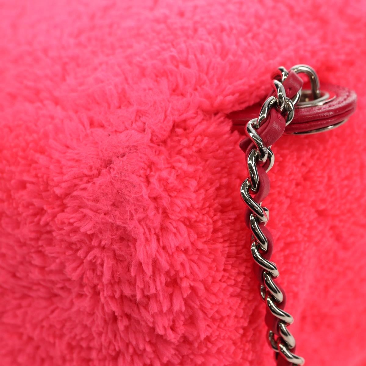 CHANEL Matelasse Chain Backpack pile Pink Silver CC Auth 181955M