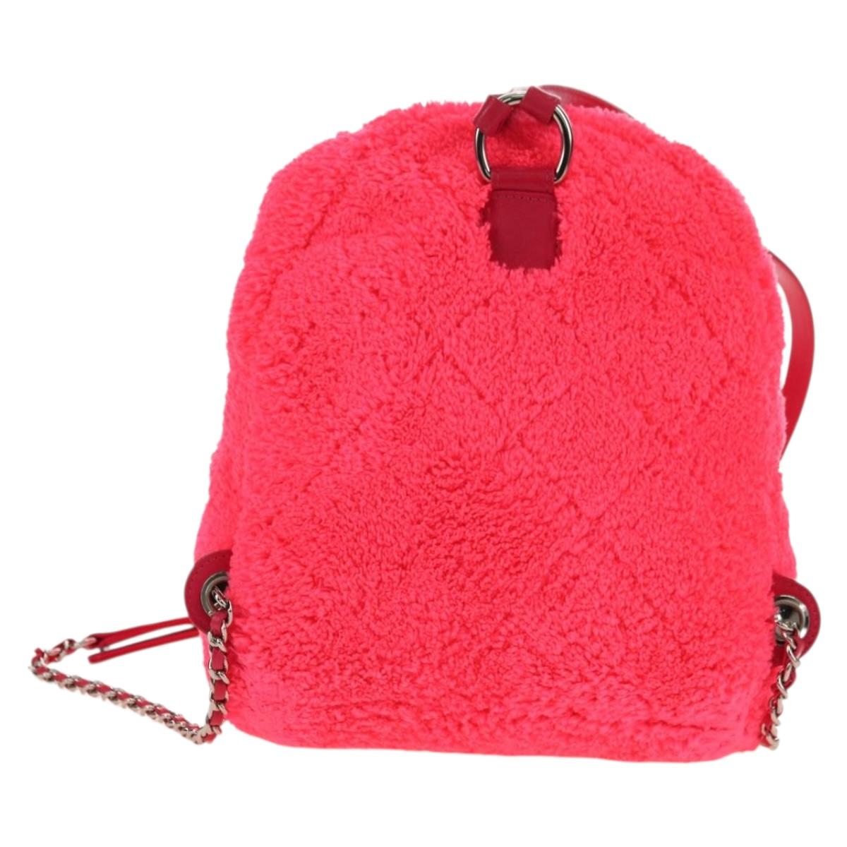 CHANEL Matelasse Chain Backpack pile Pink Silver CC Auth 181955M