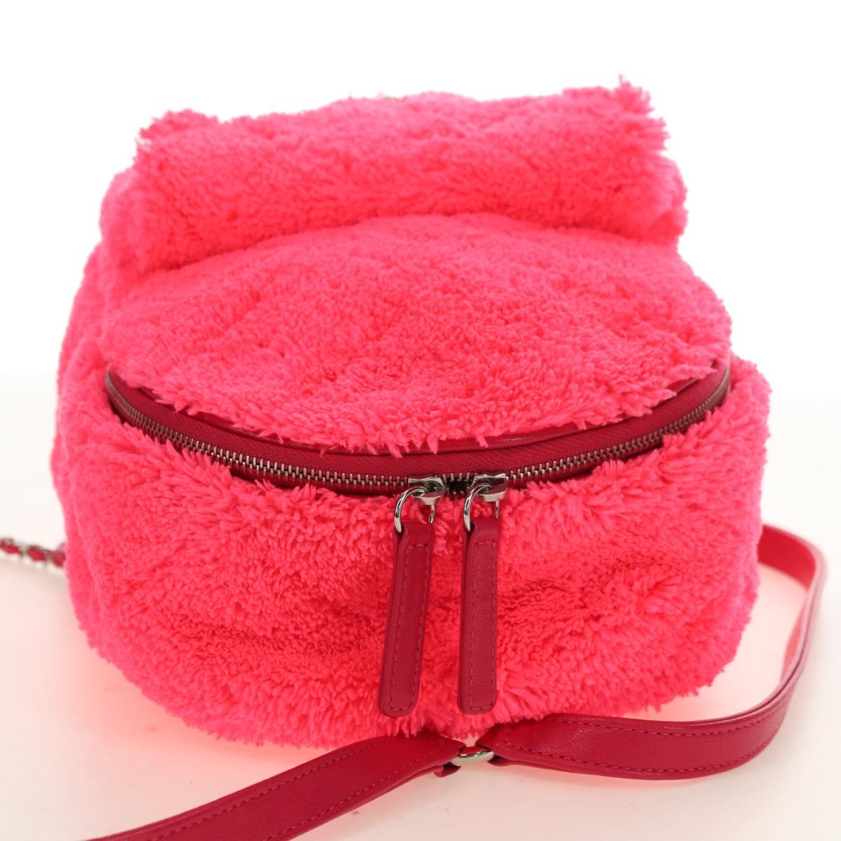 CHANEL Matelasse Chain Backpack pile Pink Silver CC Auth 181955M
