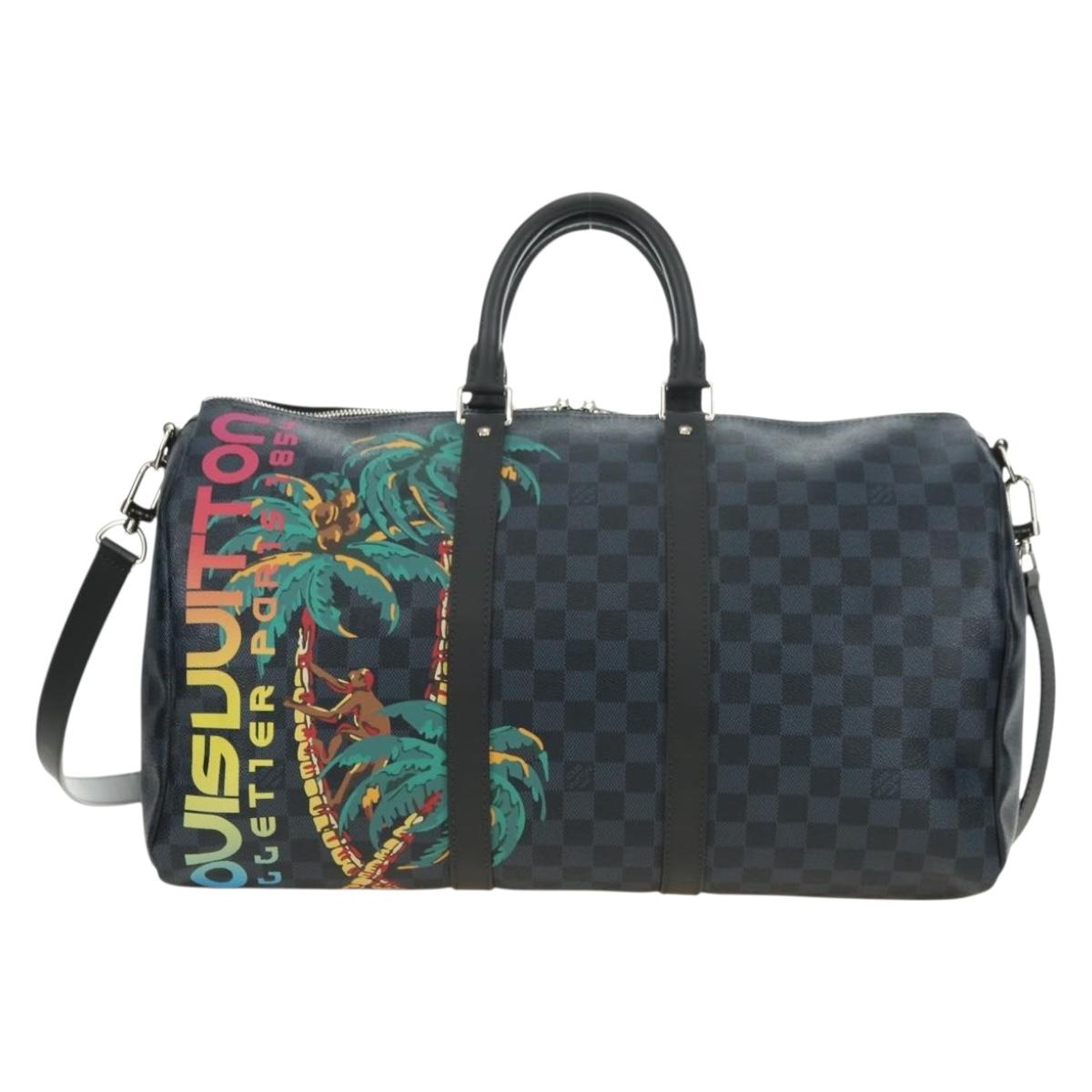 LOUIS VUITTON Damier Cobalt Keepall Bandouliere 45 Bag N50002 LV Auth 181958M