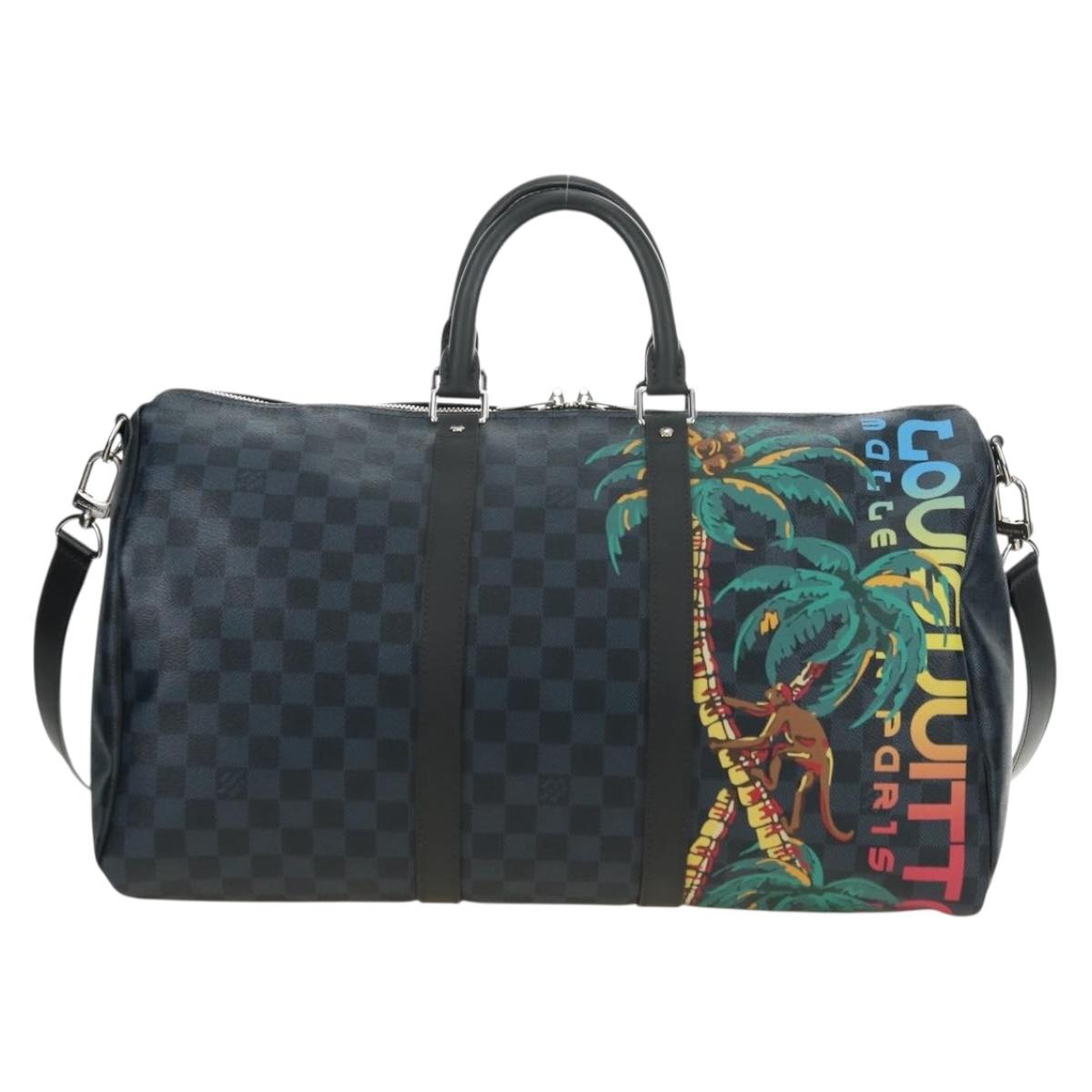 LOUIS VUITTON Damier Cobalt Keepall Bandouliere 45 Bag N50002 LV Auth 181958M