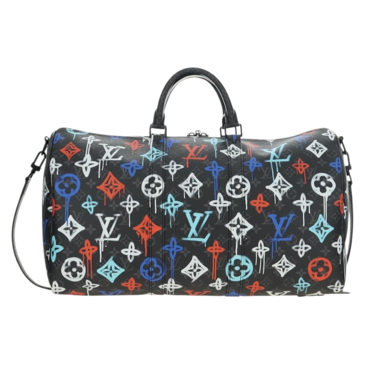 LOUIS VUITTON Eclipse Graffiti Keepall Bandouliere 50 Bag M21384 Auth 181959SM