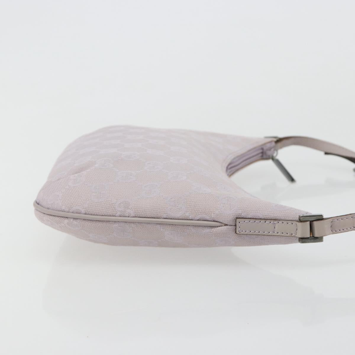 GUCCI GG Canvas Shoulder Bag Lavende Silver 32160 Auth 181980A