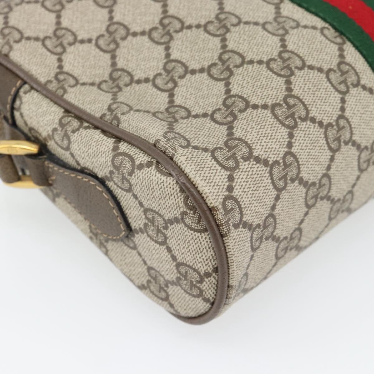 GUCCI GG Supreme Web Sherry Line Bag PVC Beige Gold 56 02 004 Auth 181982