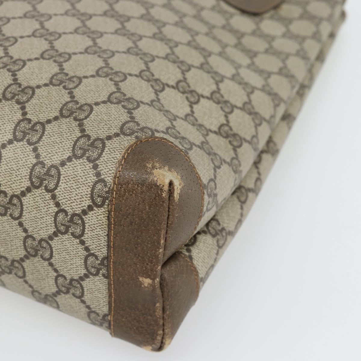 GUCCI GG Supreme Web Sherry Line Tote Bag PVC Beige 41 004 4465 Auth 181984