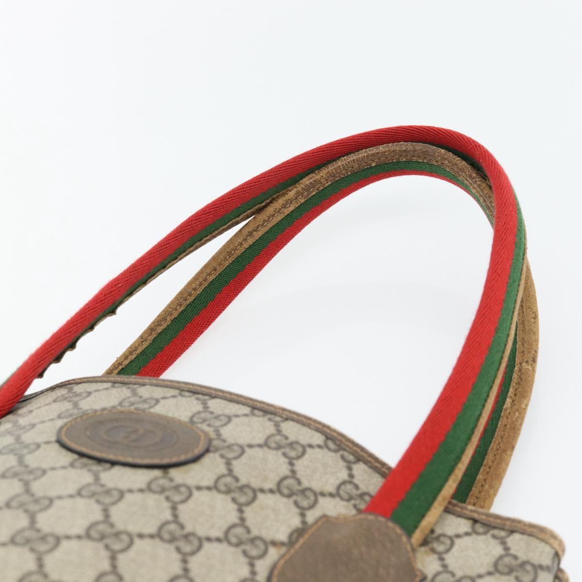 GUCCI GG Supreme Web Sherry Line Tote Bag PVC Beige 41 004 4465 Auth 181984