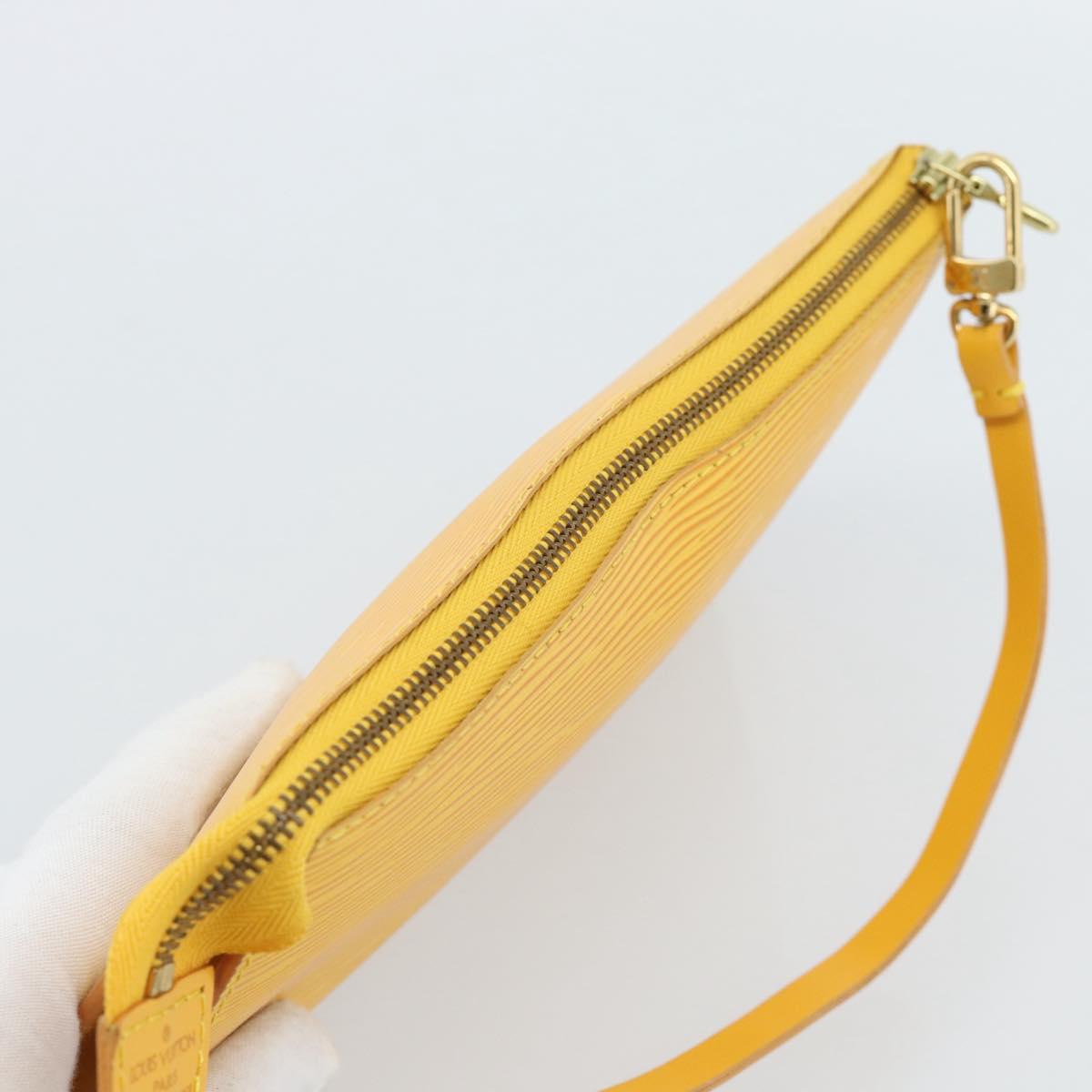 LOUIS VUITTON Epi Pochette Accessoires Pouch Yellow M52949 LV Auth 181996A