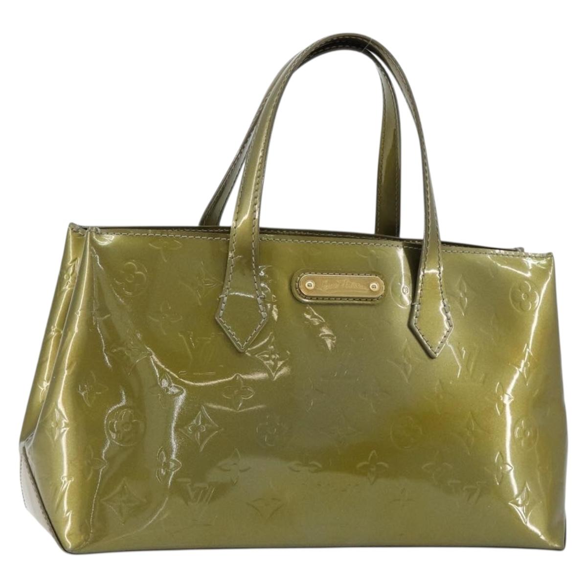 LOUIS VUITTON Monogram Vernis Wilshire PM Hand Bag Veil bronze LV Auth 182003