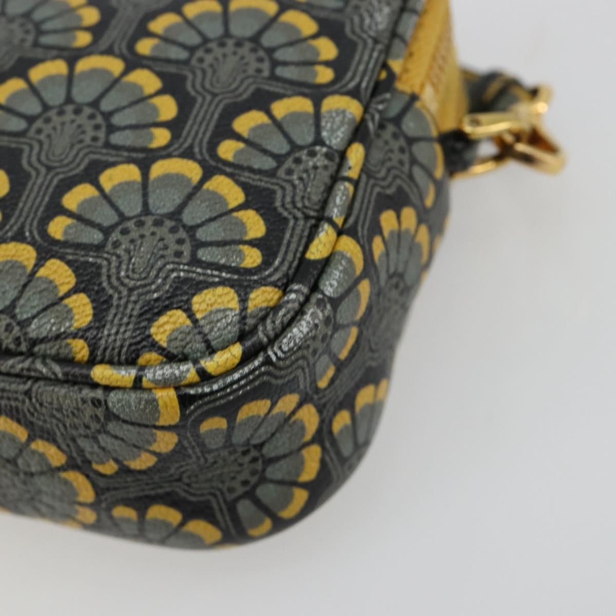 Miu Miu Shoulder Bag Leather Gray Gold Auth 182013A