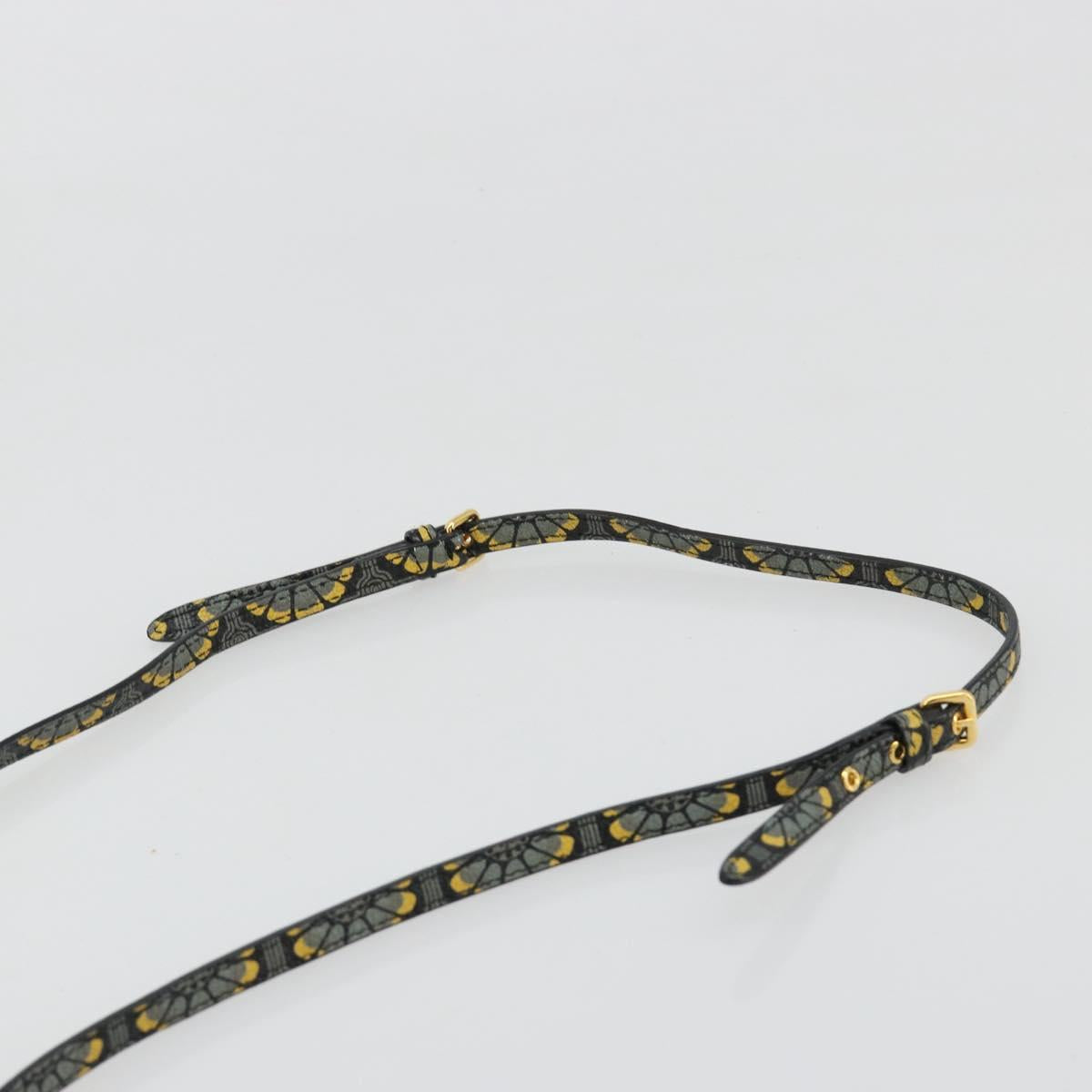 Miu Miu Shoulder Bag Leather Gray Gold Auth 182013A