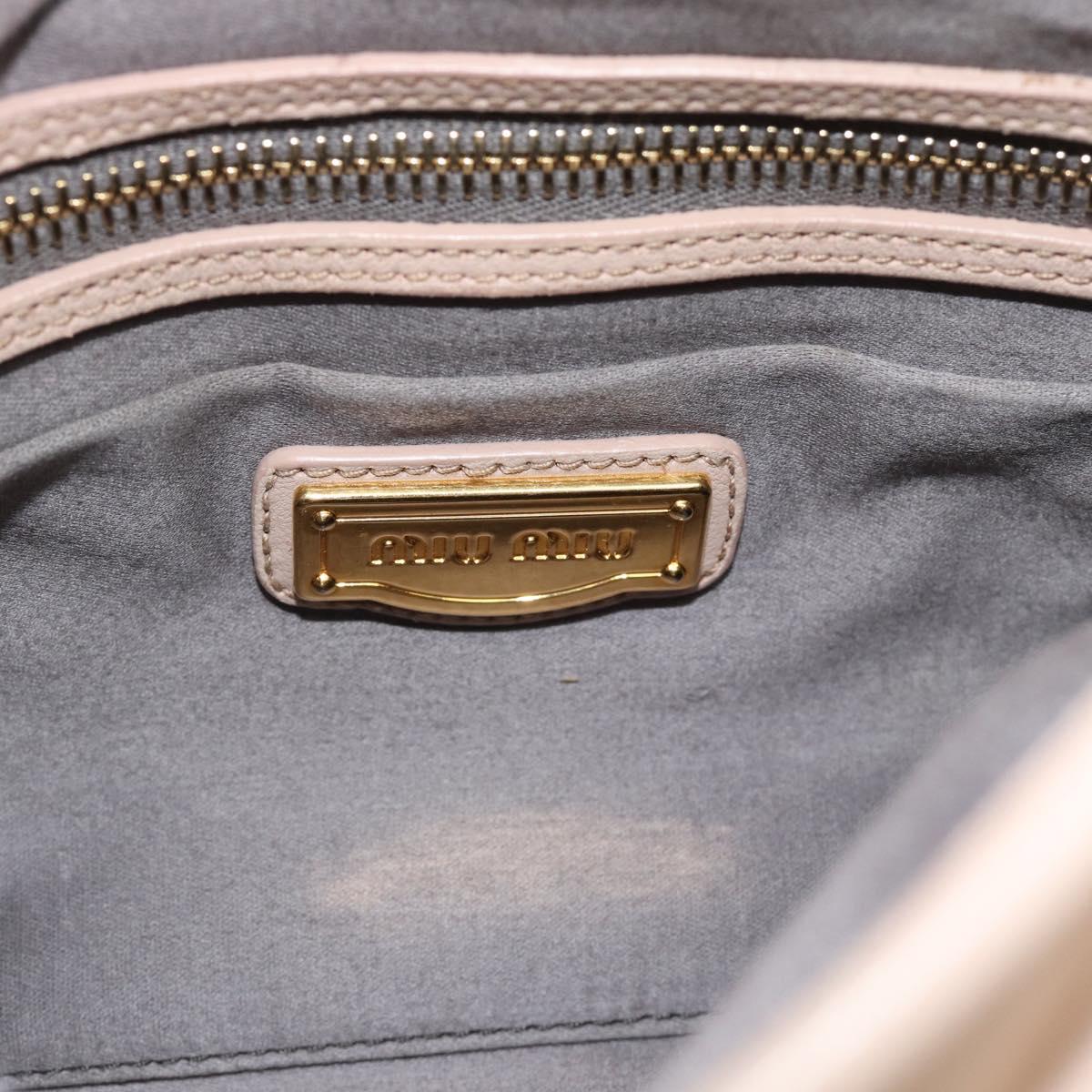 Miu Miu Matelasse Hand Bag Leather 2way Pink Gold Auth 182017A