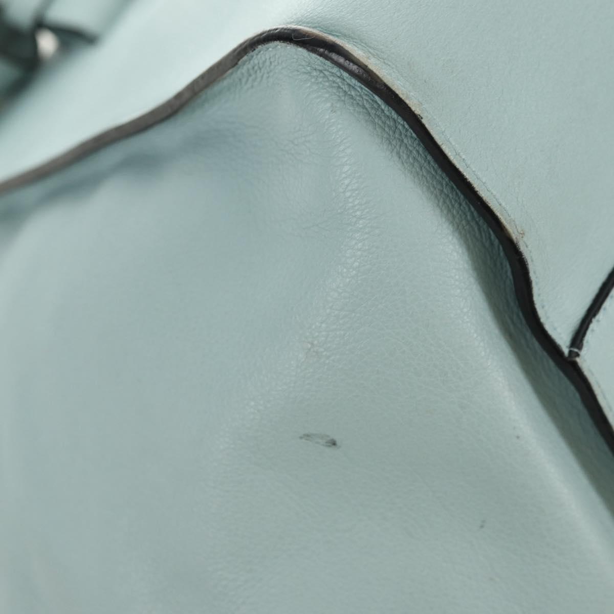 LOEWE Hammock Medium Hand Bag Leather 2way Light Blue Silver Auth 182026V