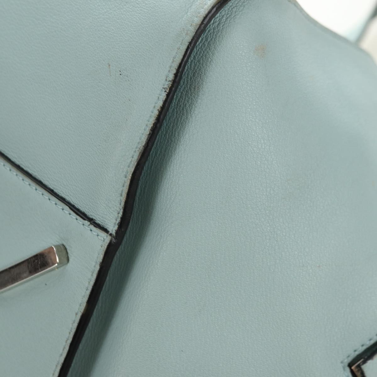 LOEWE Hammock Medium Hand Bag Leather 2way Light Blue Silver Auth 182026V