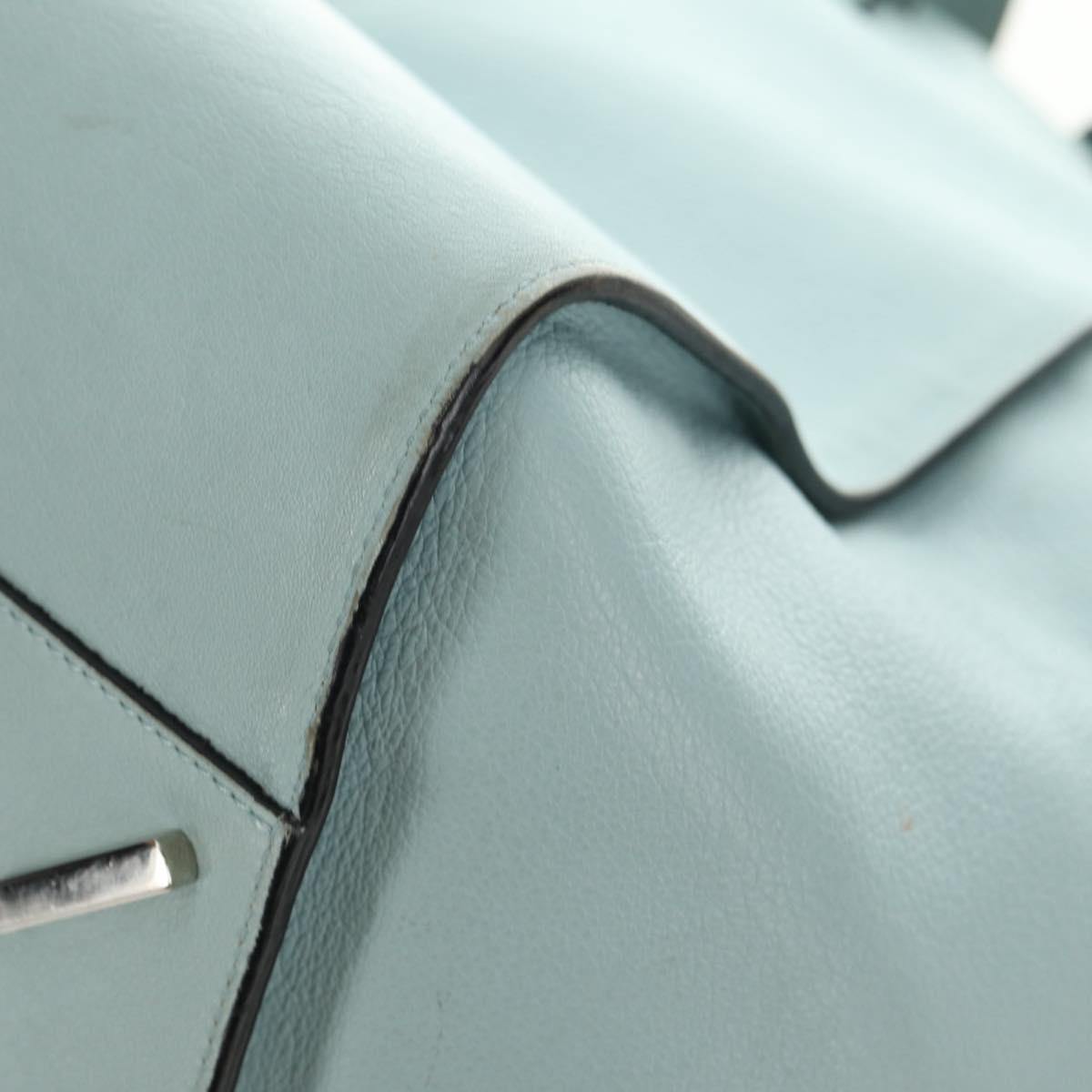 LOEWE Hammock Medium Hand Bag Leather 2way Light Blue Silver Auth 182026V