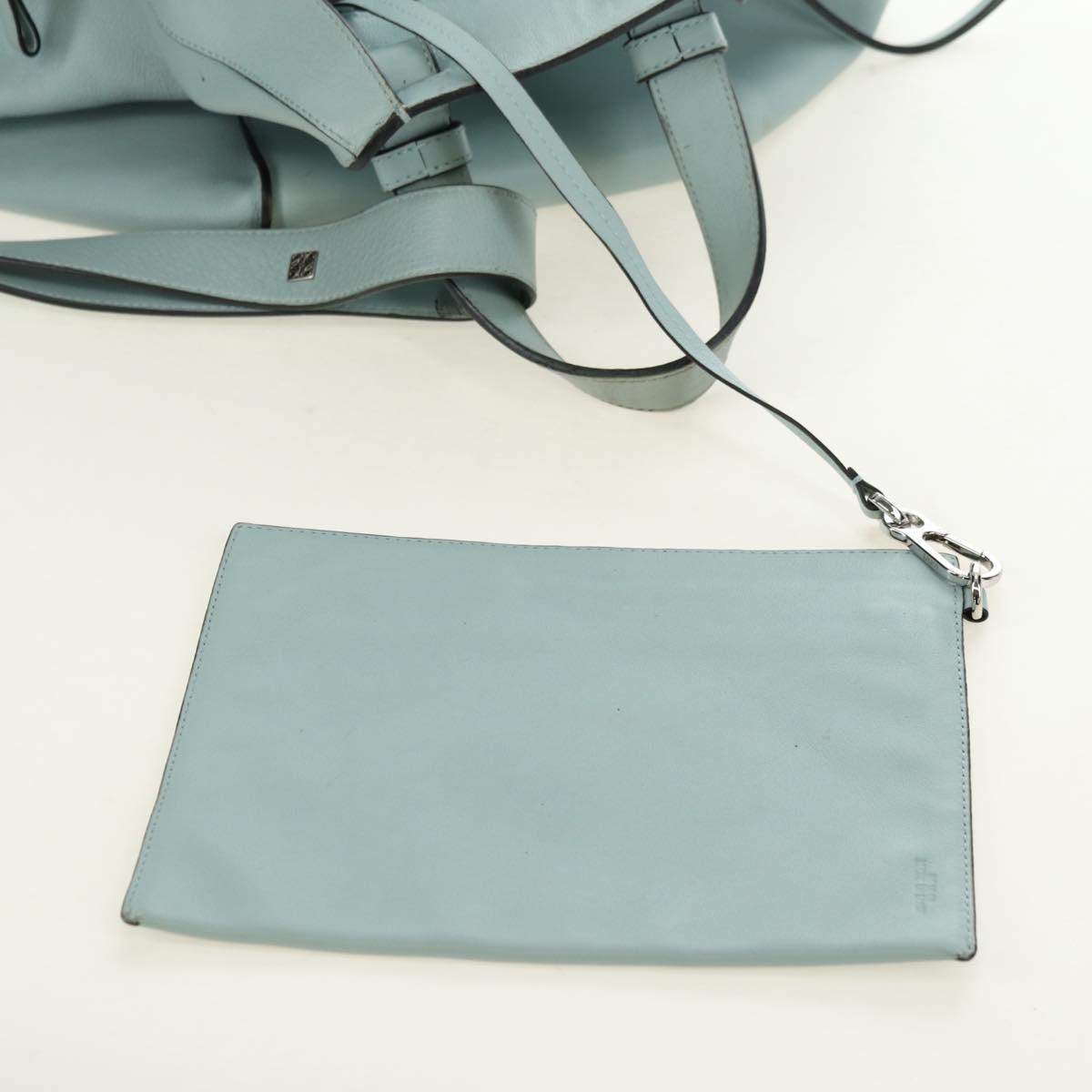LOEWE Hammock Medium Hand Bag Leather 2way Light Blue Silver Auth 182026V