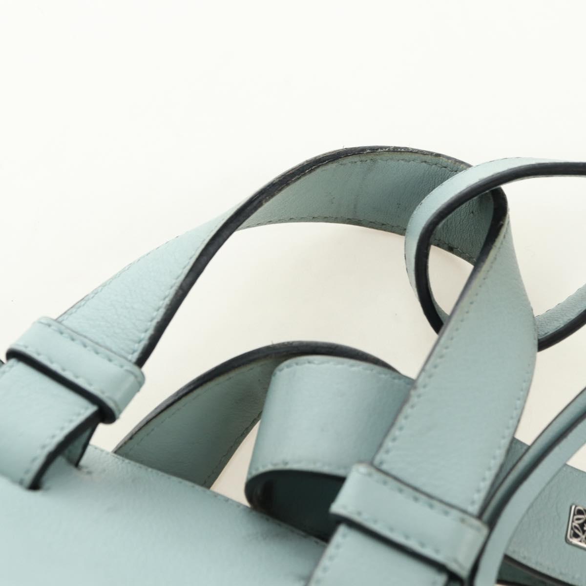 LOEWE Hammock Medium Hand Bag Leather 2way Light Blue Silver Auth 182026V