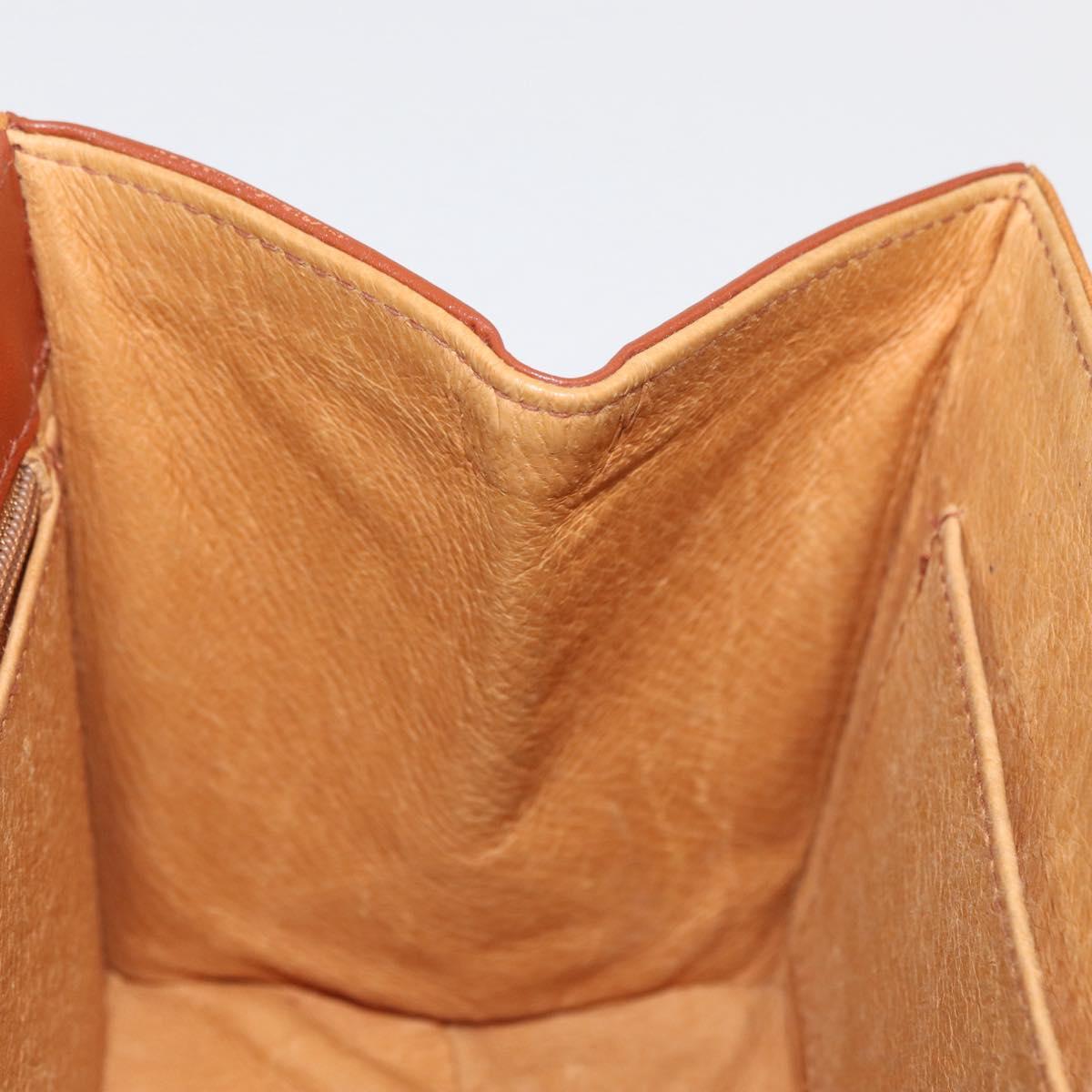MCM Vicetos Logogram Hand Bag PVC Leather 2way Brown Gold Auth 182043A