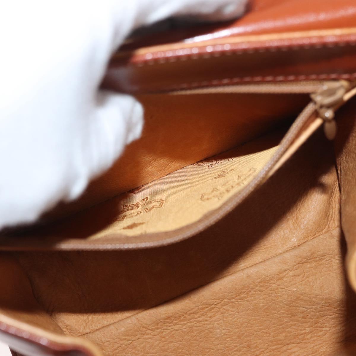 MCM Vicetos Logogram Hand Bag PVC Leather 2way Brown Gold Auth 182043A
