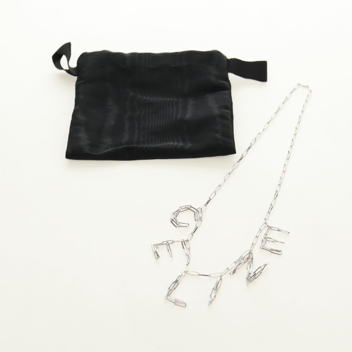 CELINE Necklace metal Silver Auth 182048M
