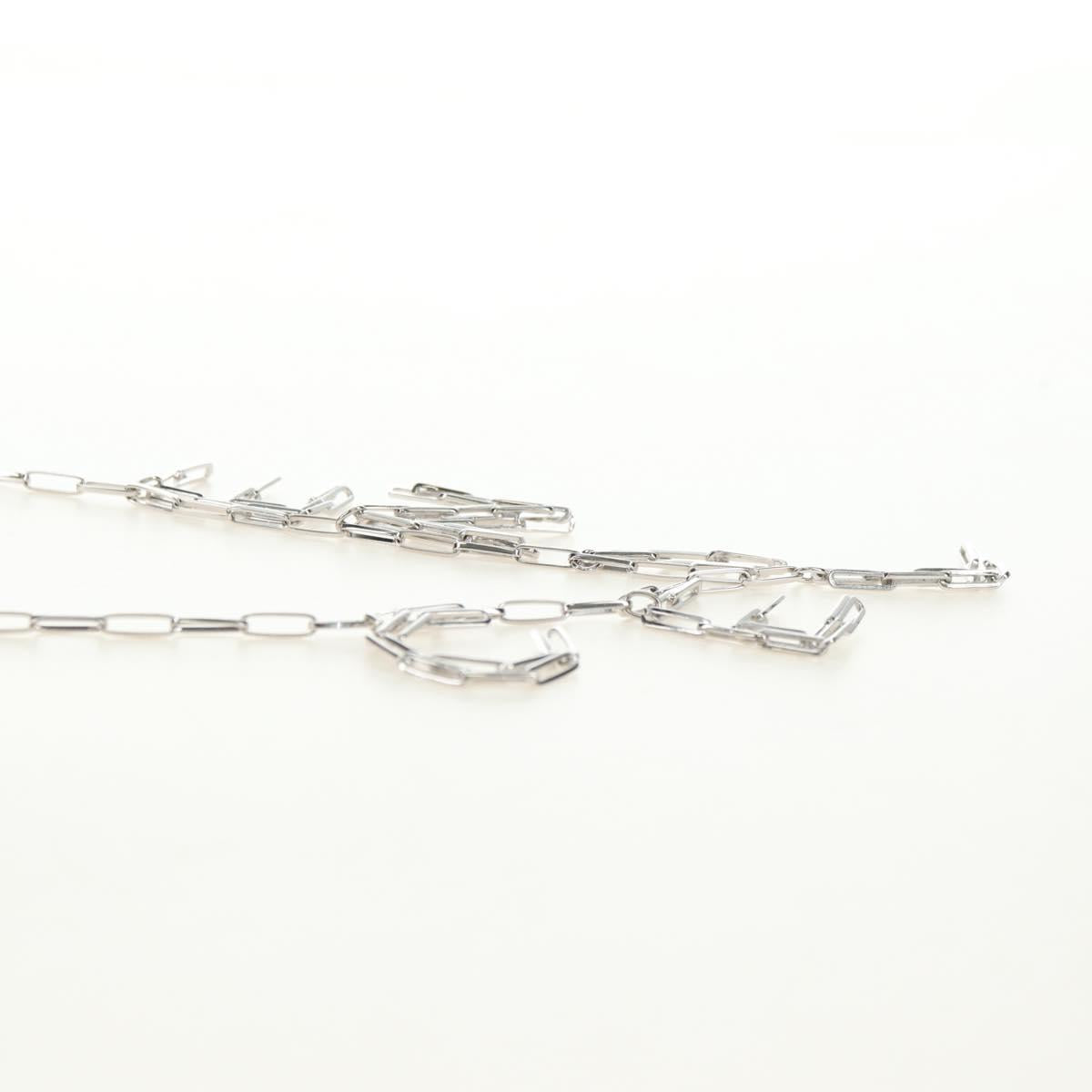 CELINE Necklace metal Silver Auth 182048M