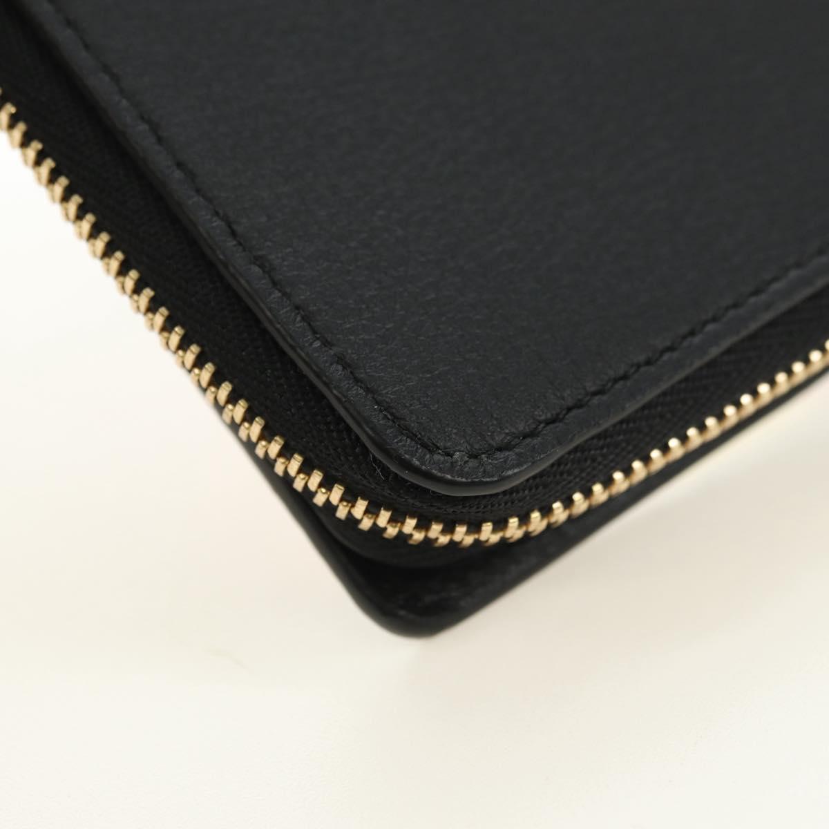 LOEWE Ghibli Collaboration Compact Wallet Leather Black Gold Auth 182050SM