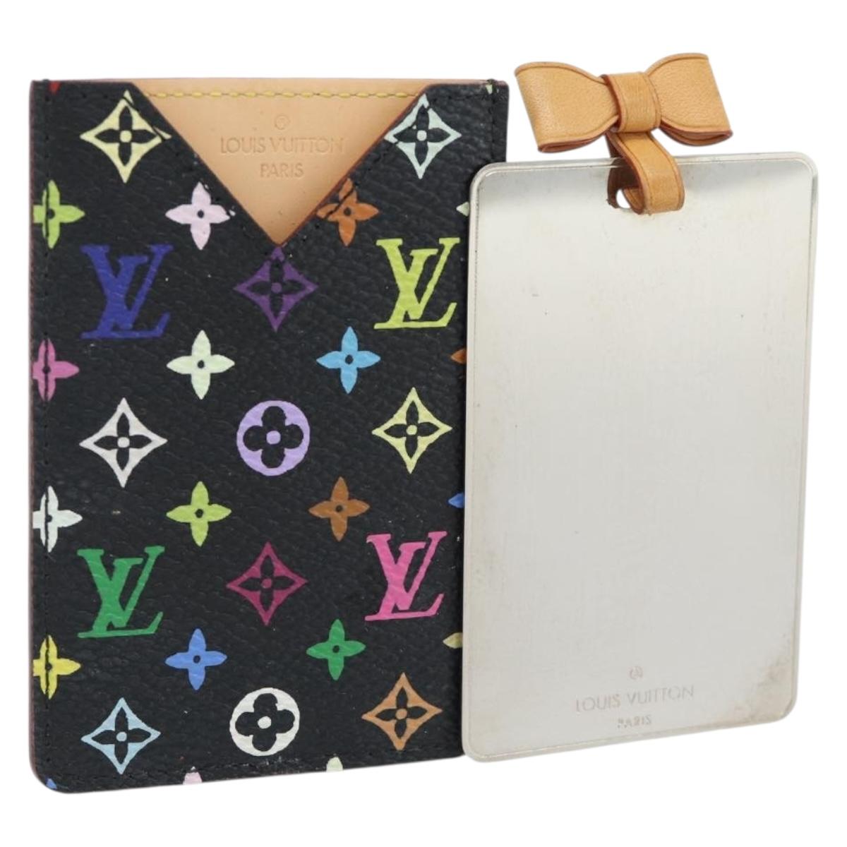 LOUIS VUITTON Monogram Multicolor Etui Miroir Mirror Black M92651 Auth 182055A