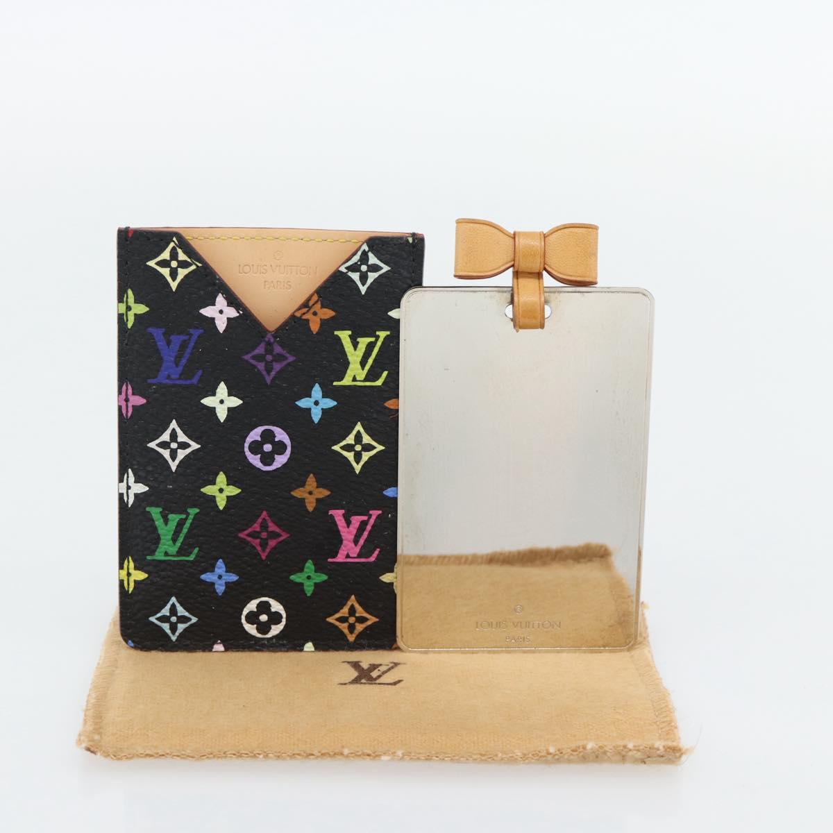 LOUIS VUITTON Monogram Multicolor Etui Miroir Mirror Black M92651 Auth 182055A