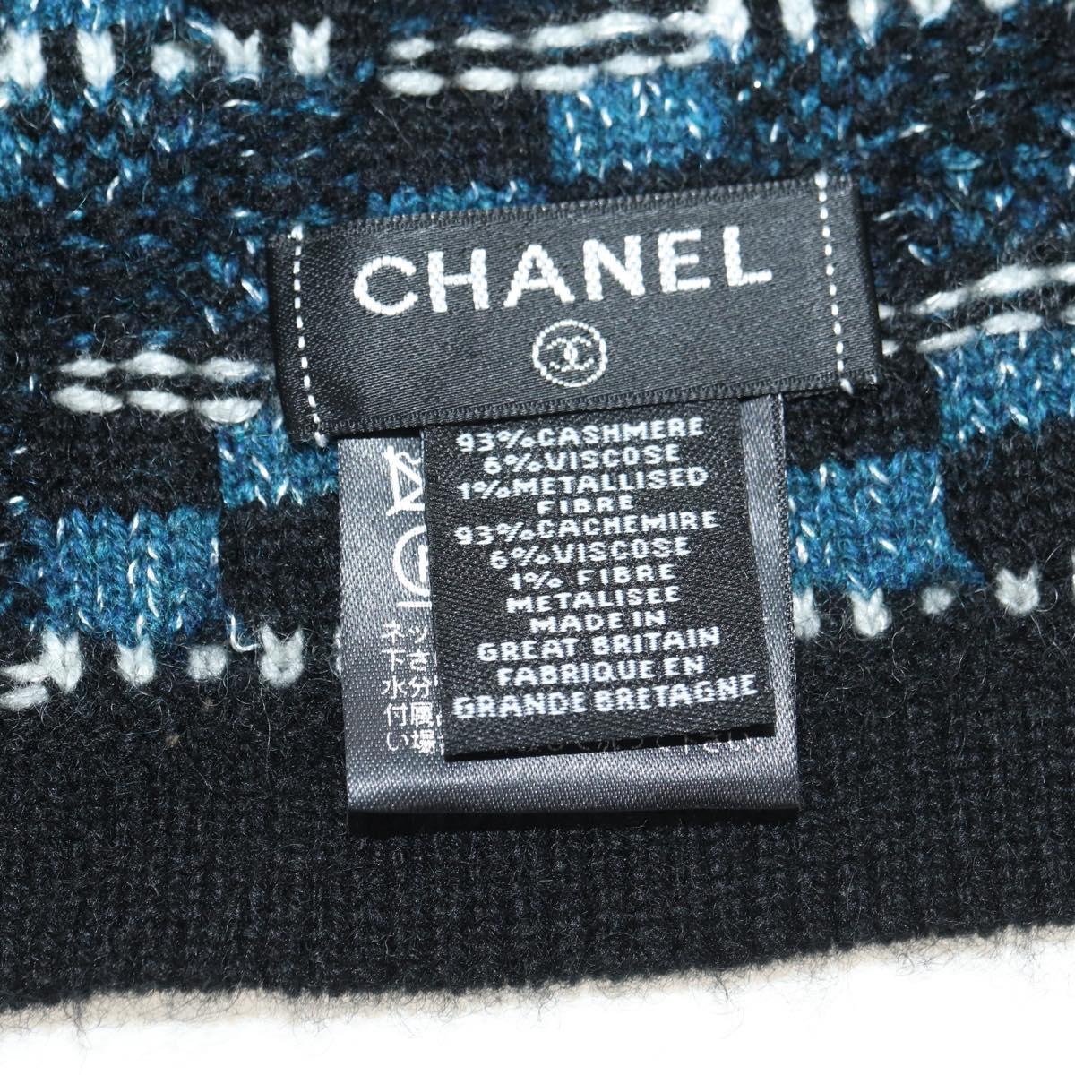 CHANEL Cap Tweed Navy CC Auth 182058M