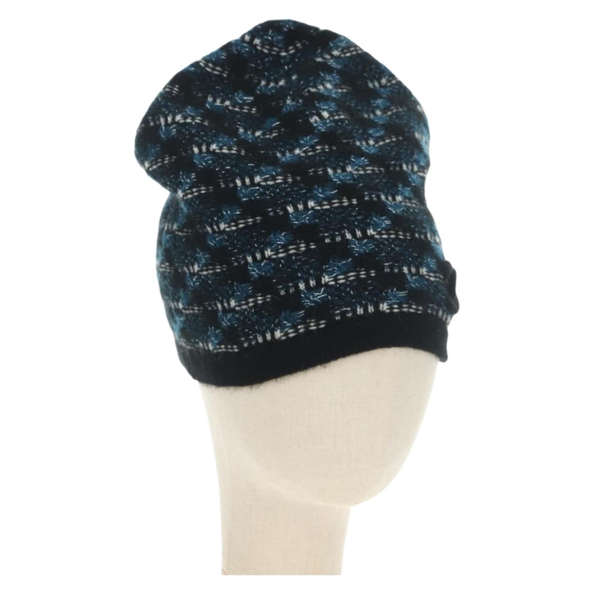CHANEL Cap Tweed Navy CC Auth 182058M