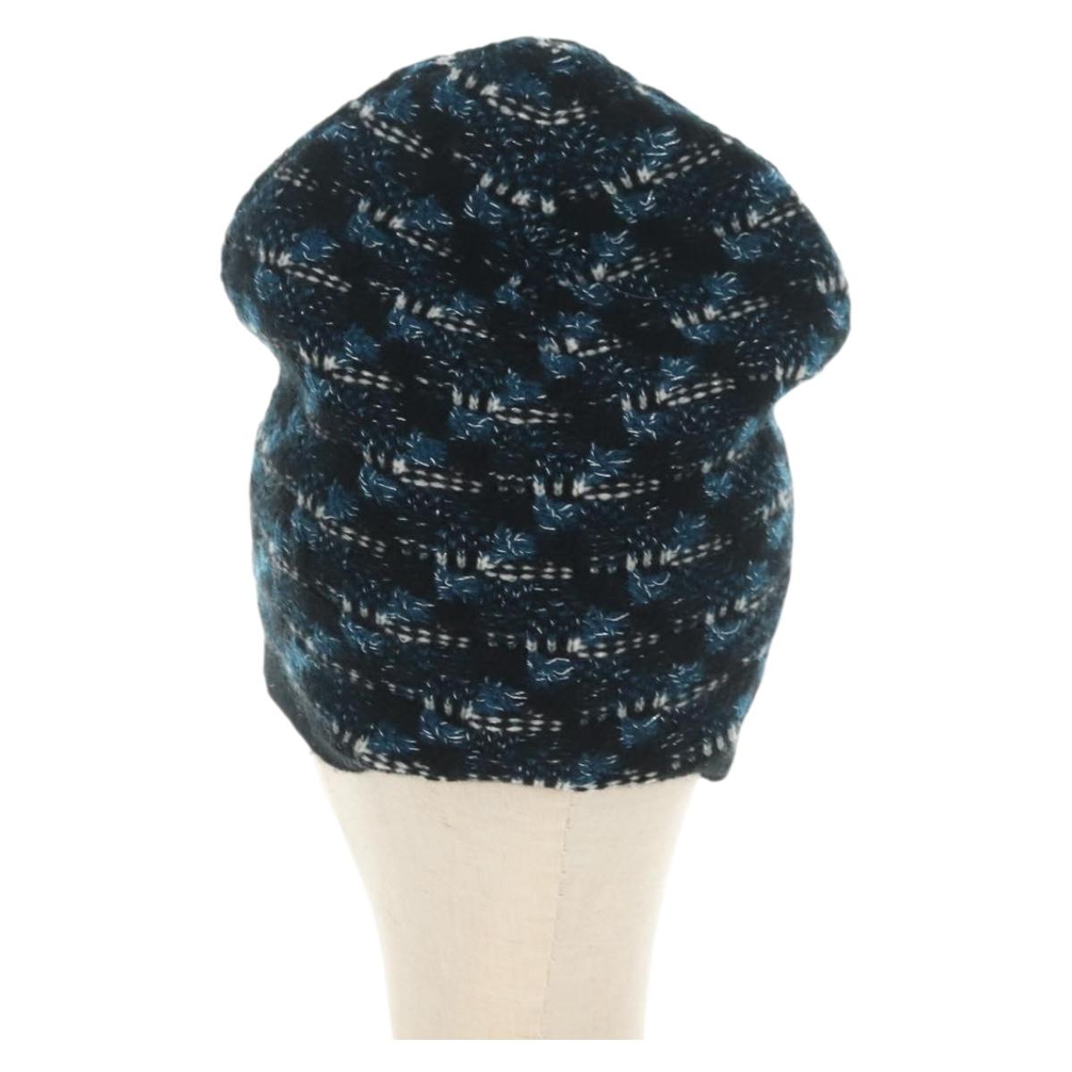 CHANEL Cap Tweed Navy CC Auth 182058M