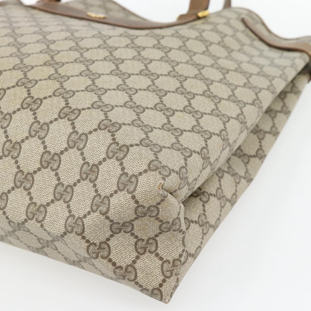 GUCCI GG Supreme Tote Bag PVC Beige Gold 39 02 061 Auth 182069