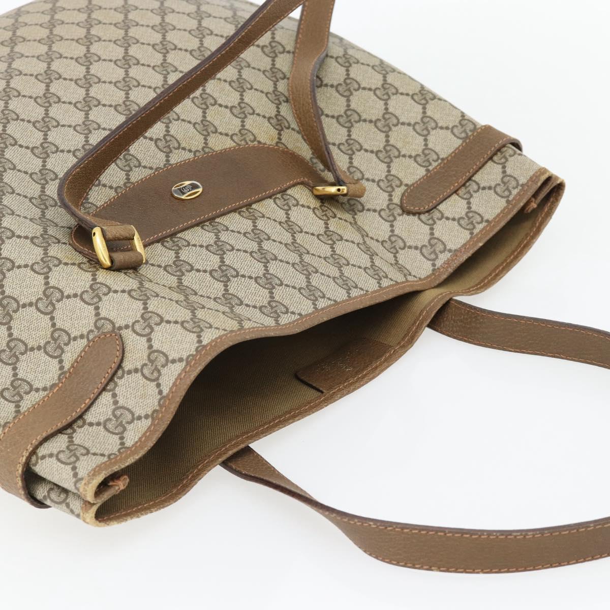 GUCCI GG Supreme Tote Bag PVC Beige Gold 39 02 061 Auth 182069