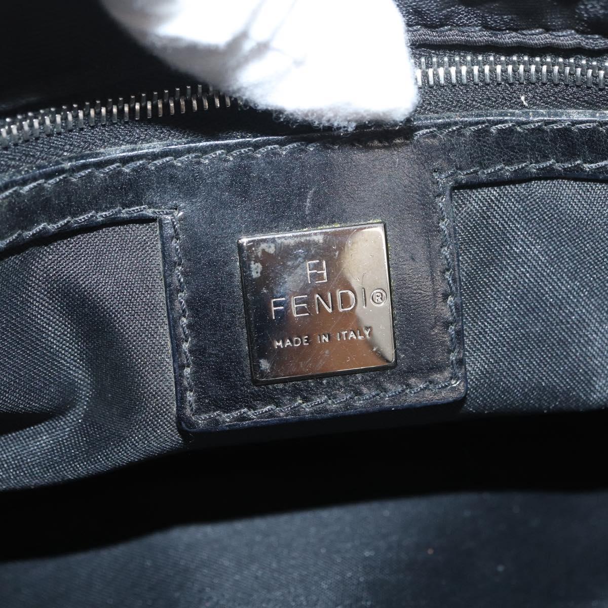 FENDI Zucca Canvas Hand Bag Black Silver Auth 182080
