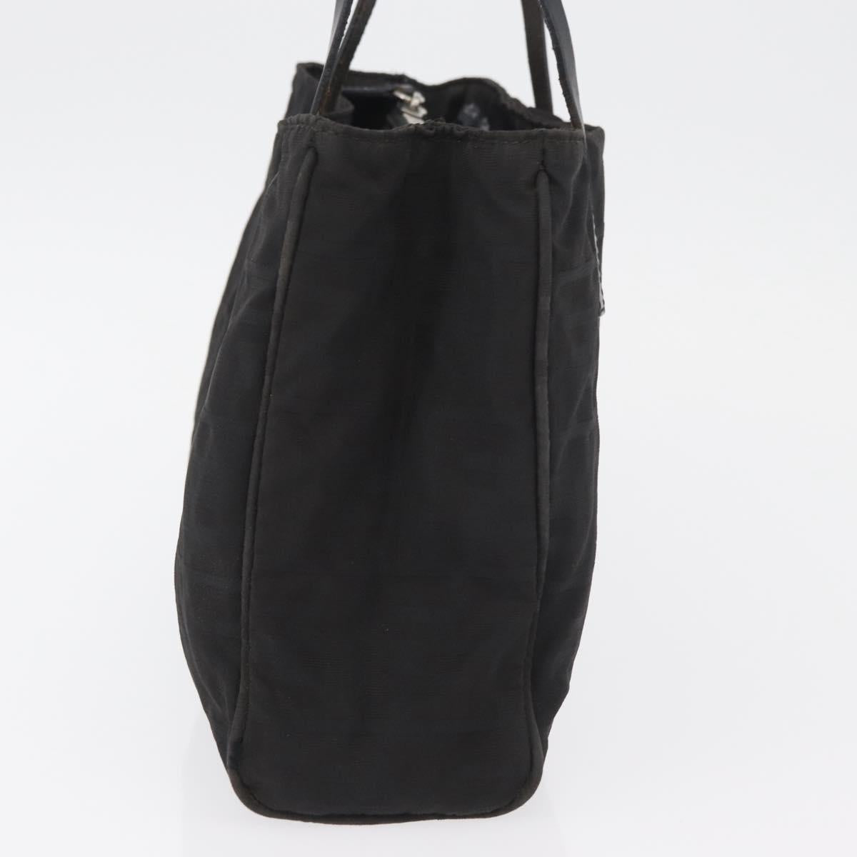 FENDI Zucca Canvas Hand Bag Black Silver Auth 182080