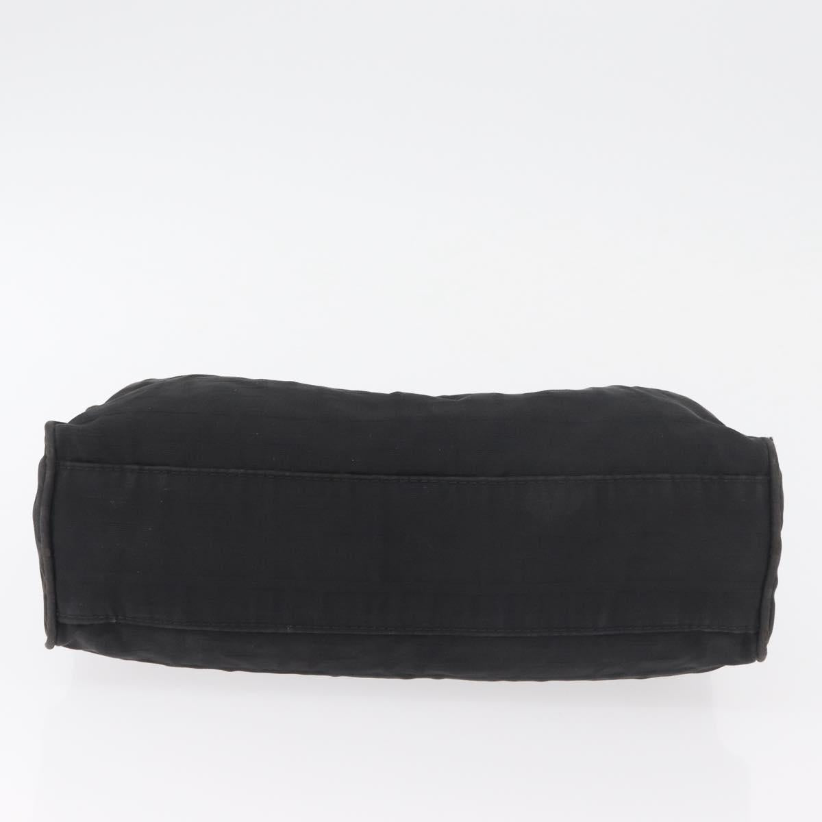 FENDI Zucca Canvas Hand Bag Black Silver Auth 182080