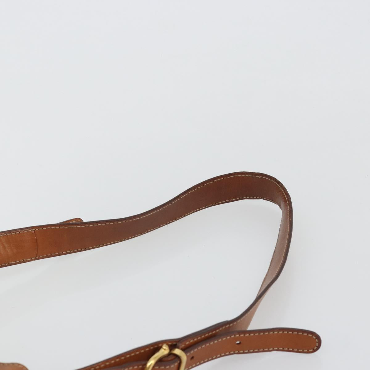 CELINE Macadam Canvas Purse Shoulder Bag PVC Leather Brown Gold Auth 182082