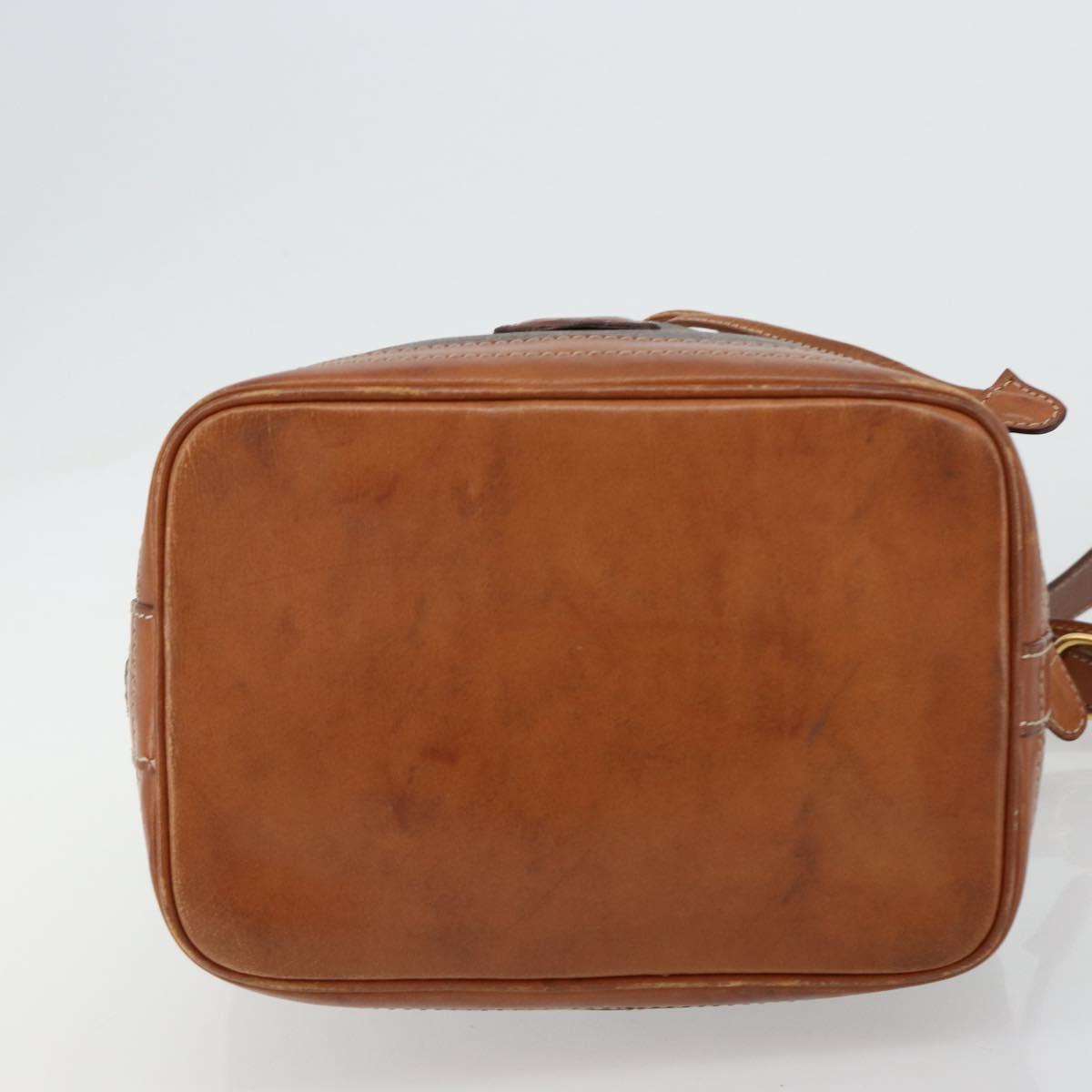 CELINE Macadam Canvas Purse Shoulder Bag PVC Leather Brown Gold Auth 182082