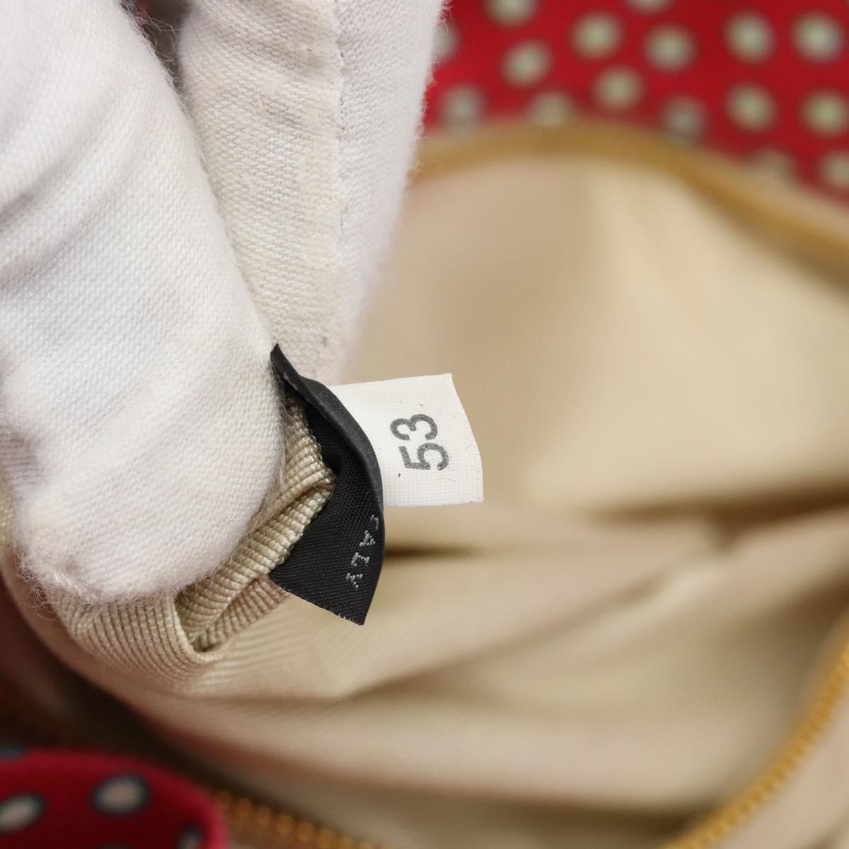 Miu Miu Tote Bag Canvas Gold Red Auth 182084A