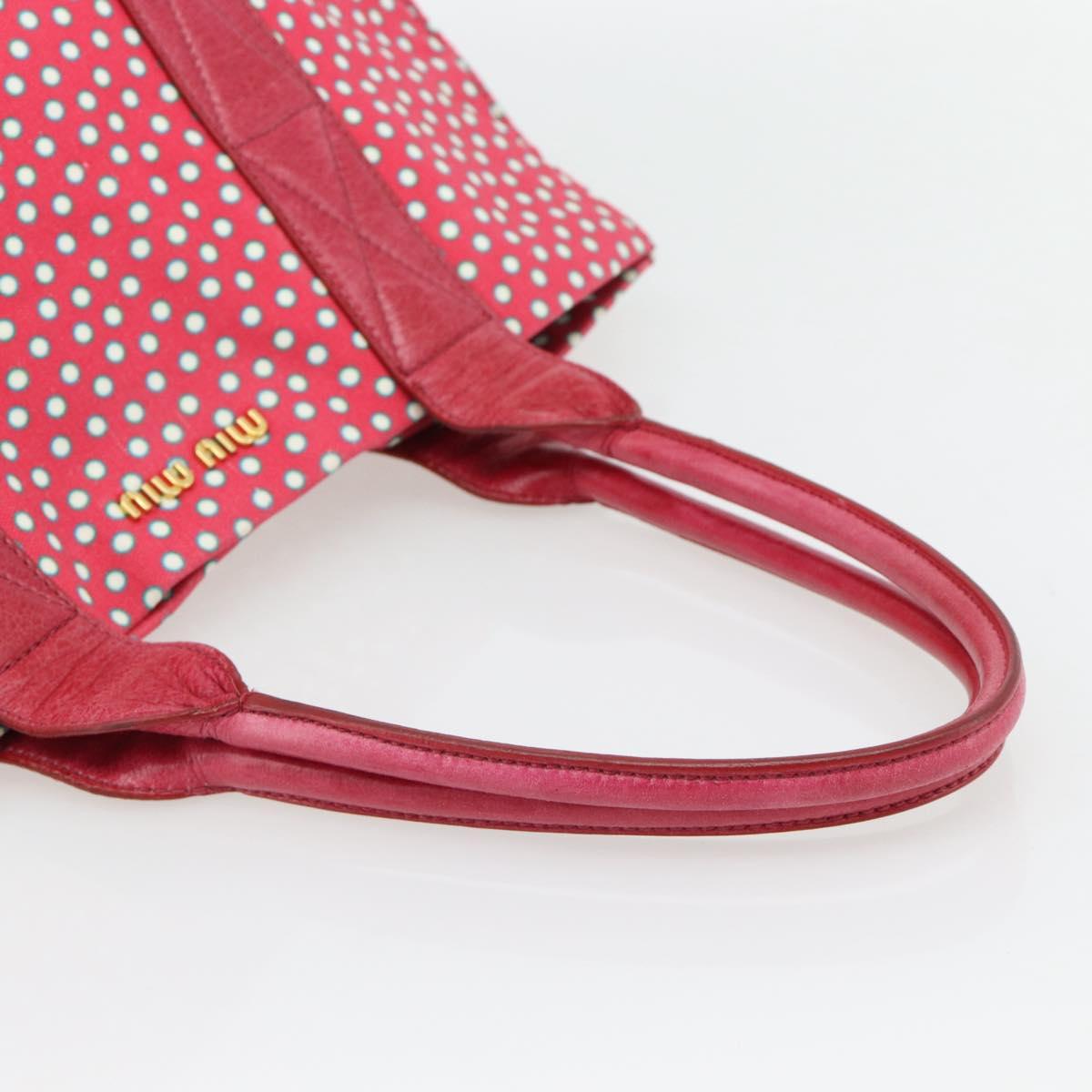 Miu Miu Tote Bag Canvas Gold Red Auth 182084A