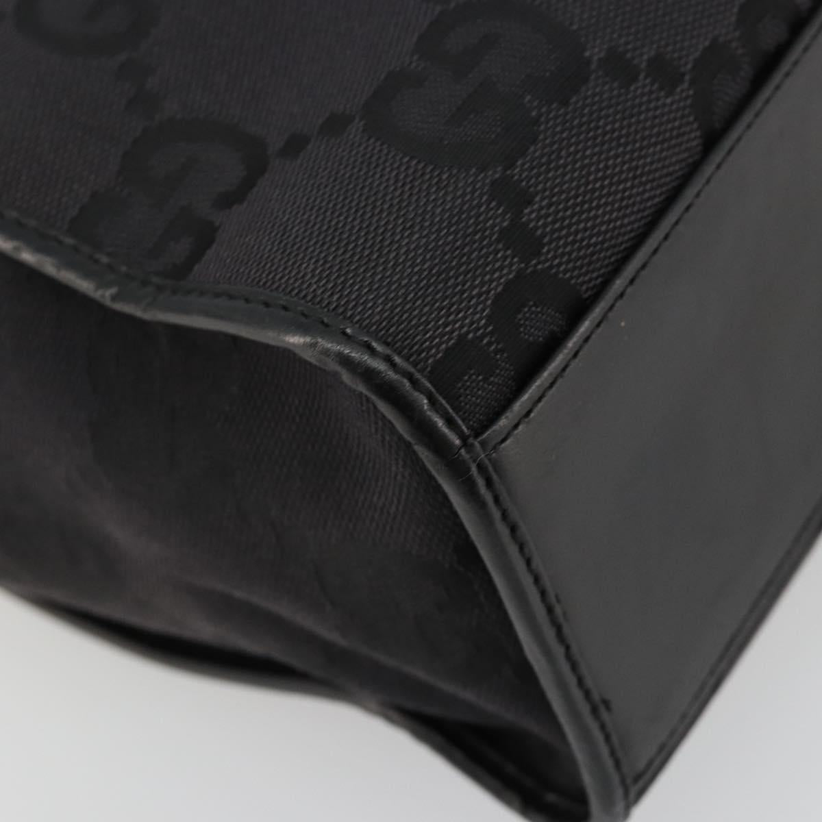 GUCCI GG Canvas Tote Bag Black Silver 002 1064 3444 Auth 182085A