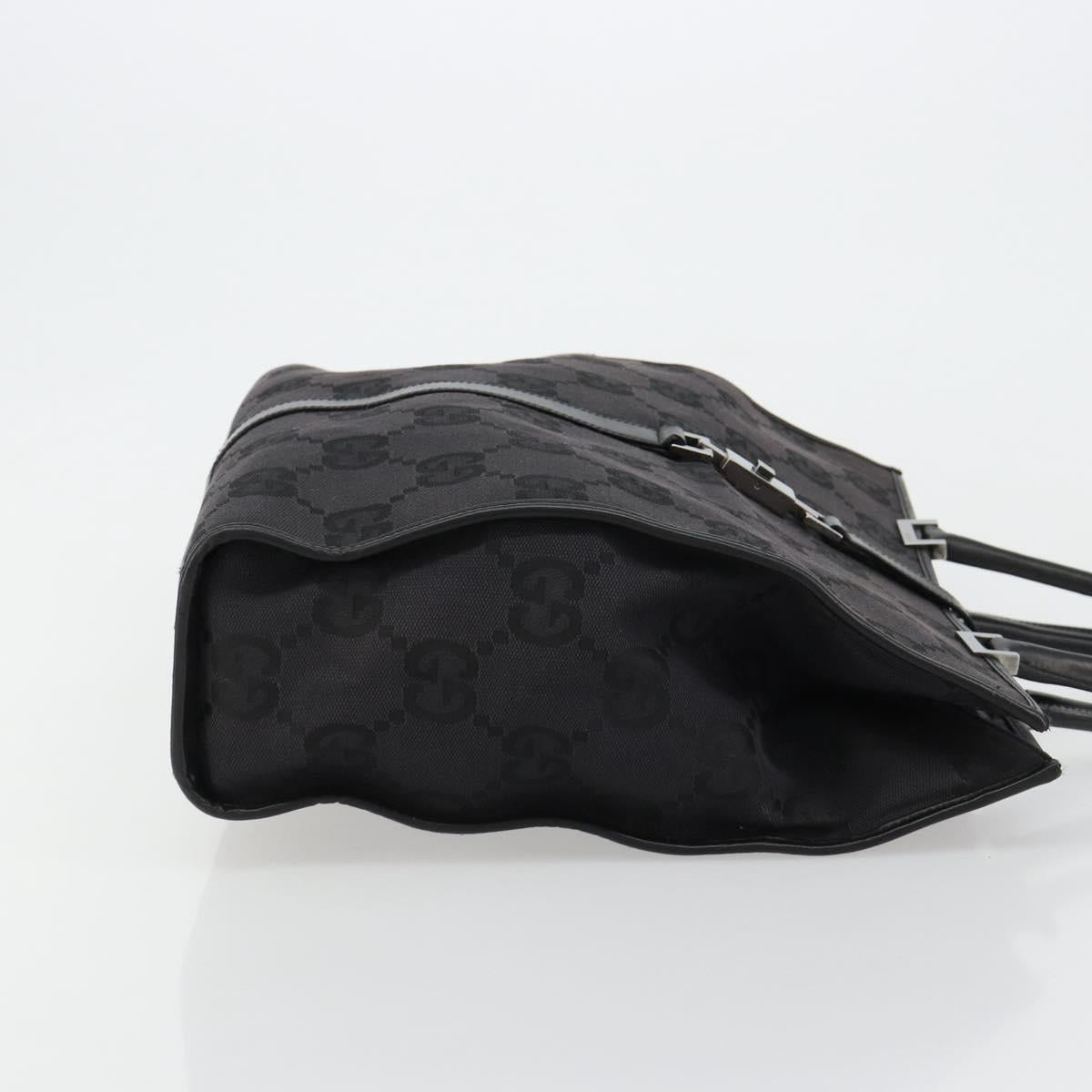 GUCCI GG Canvas Tote Bag Black Silver 002 1064 3444 Auth 182085A