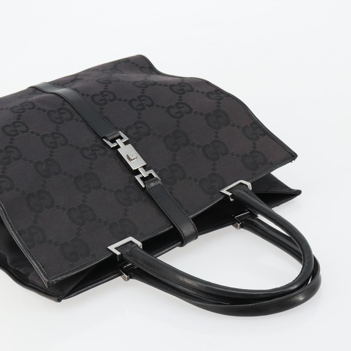 GUCCI GG Canvas Tote Bag Black Silver 002 1064 3444 Auth 182085A