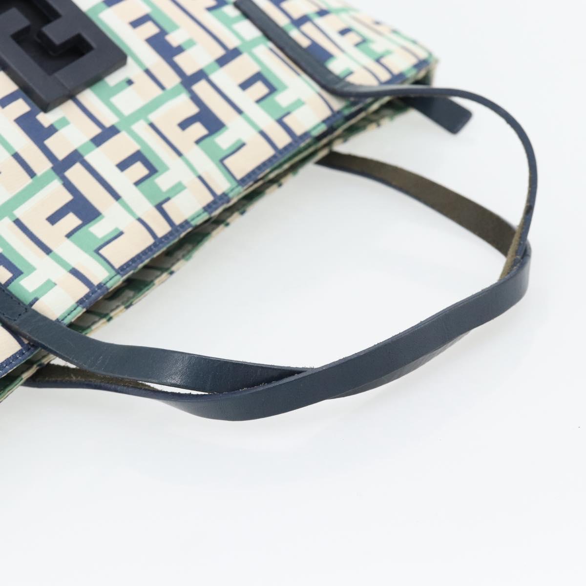 FENDI Zucca Canvas Hand Bag Navy Silver Auth 182088