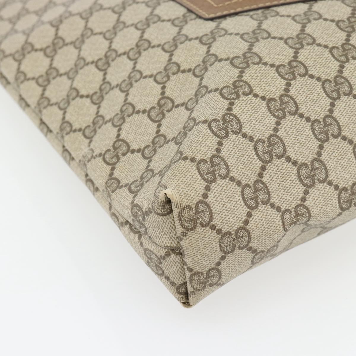 GUCCI GG Supreme Web Sherry Line Tote Bag PVC Beige Red Green Auth 182092