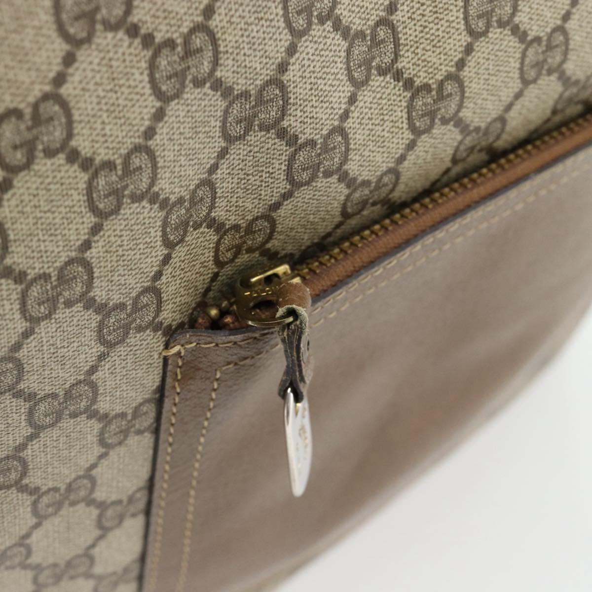 GUCCI GG Supreme Web Sherry Line Tote Bag PVC Beige Red Green Auth 182092