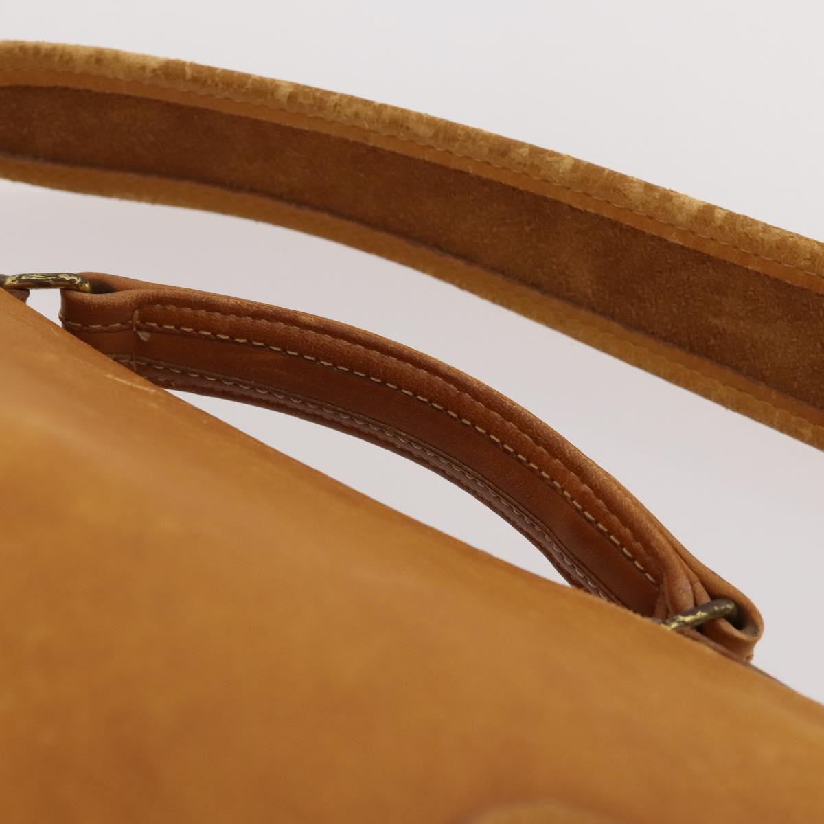 Coach Shoulder Bag Leather 2way Beige Auth 182094