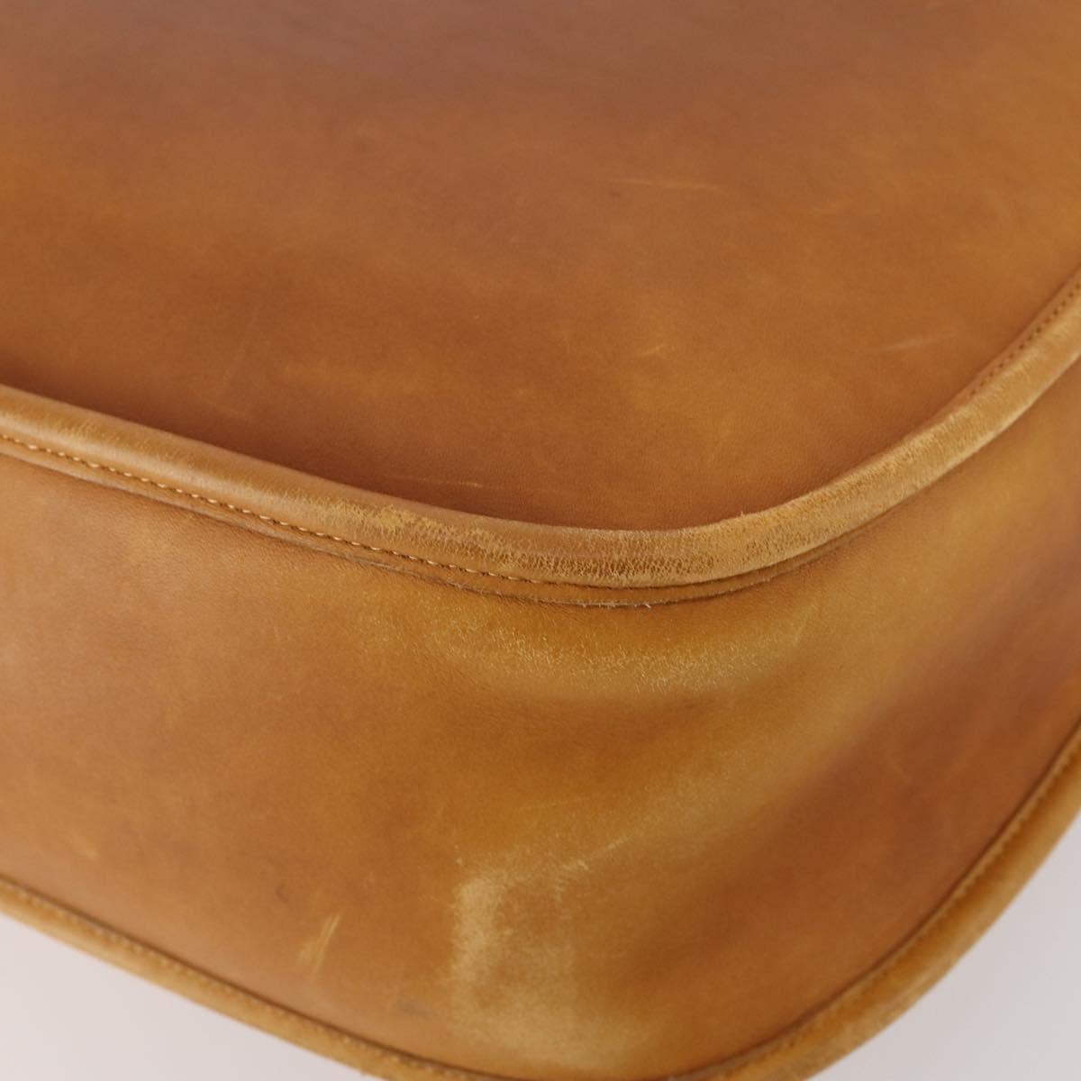 Coach Shoulder Bag Leather 2way Beige Auth 182094
