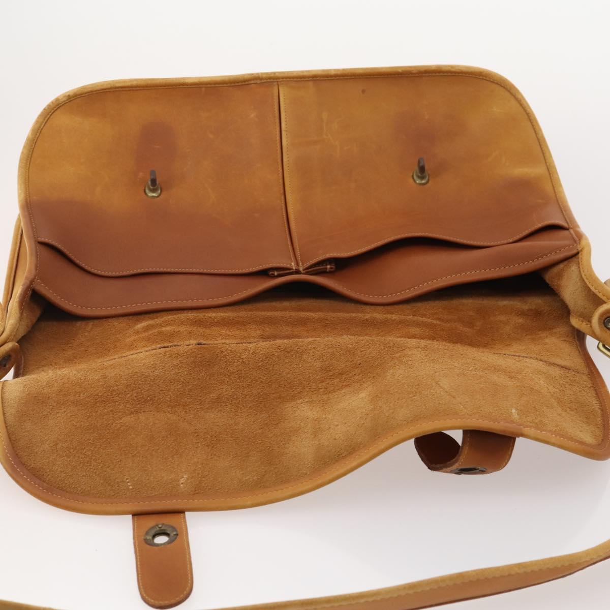 Coach Shoulder Bag Leather 2way Beige Auth 182094