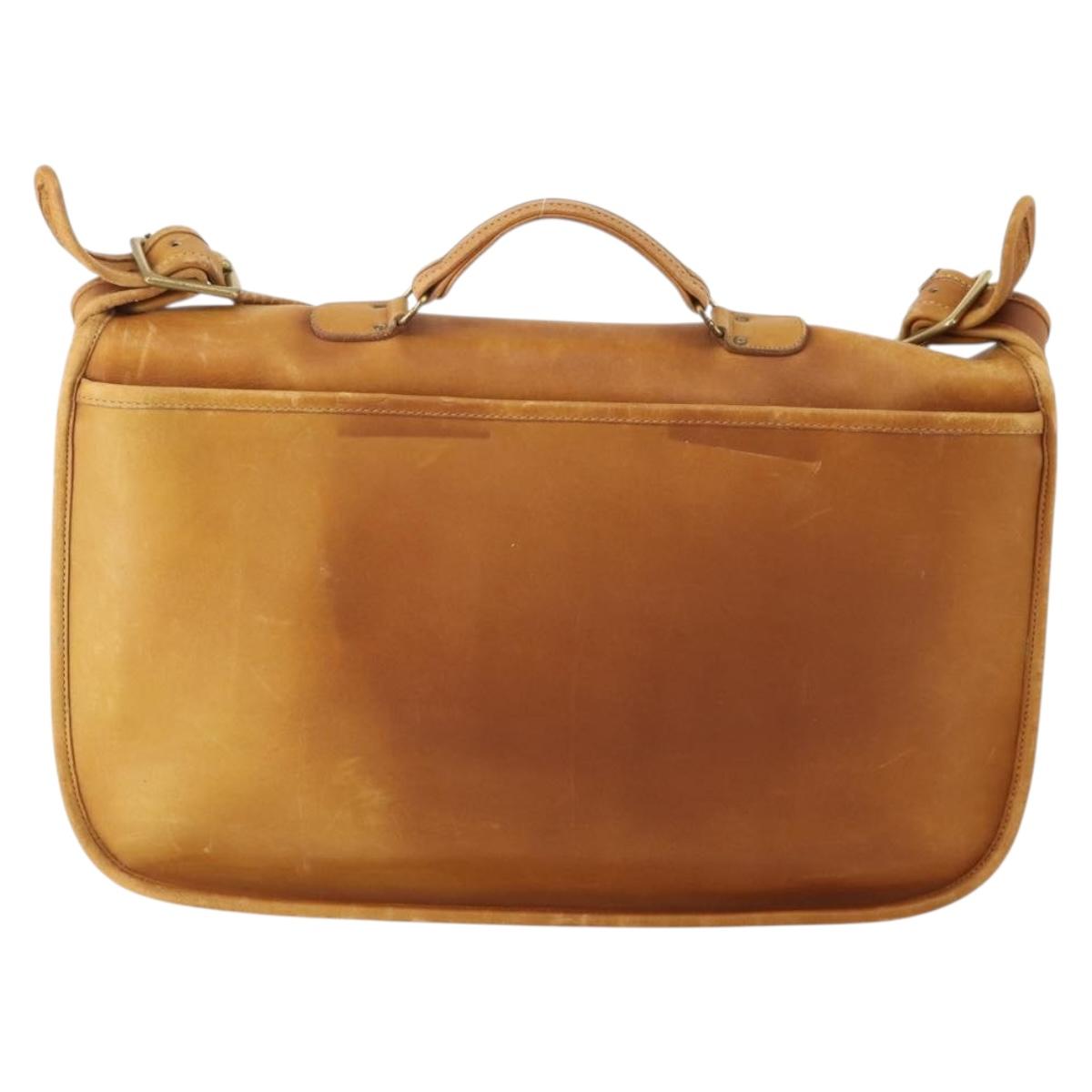 Coach Shoulder Bag Leather 2way Beige Auth 182094